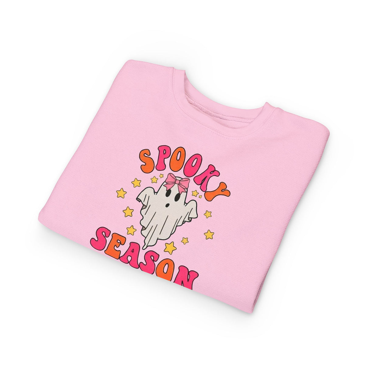 Toddler Sweatshirt — "Spooky Season" Cute Ghost Pink Pullover