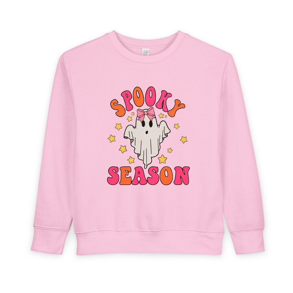 Toddler Sweatshirt — "Spooky Season" Cute Ghost Pink Pullover