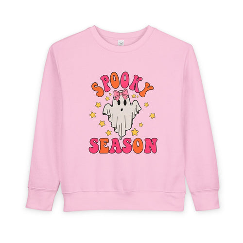Toddler Sweatshirt — "Spooky Season" Cute Ghost Pink Pullover