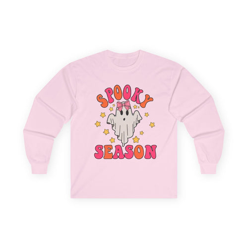 Spooky Season Long Sleeve Tee — Cute Ghost Halloween Shirt