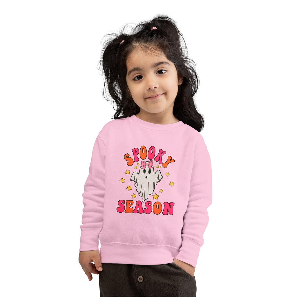 Toddler Sweatshirt — "Spooky Season" Cute Ghost Pink Pullover